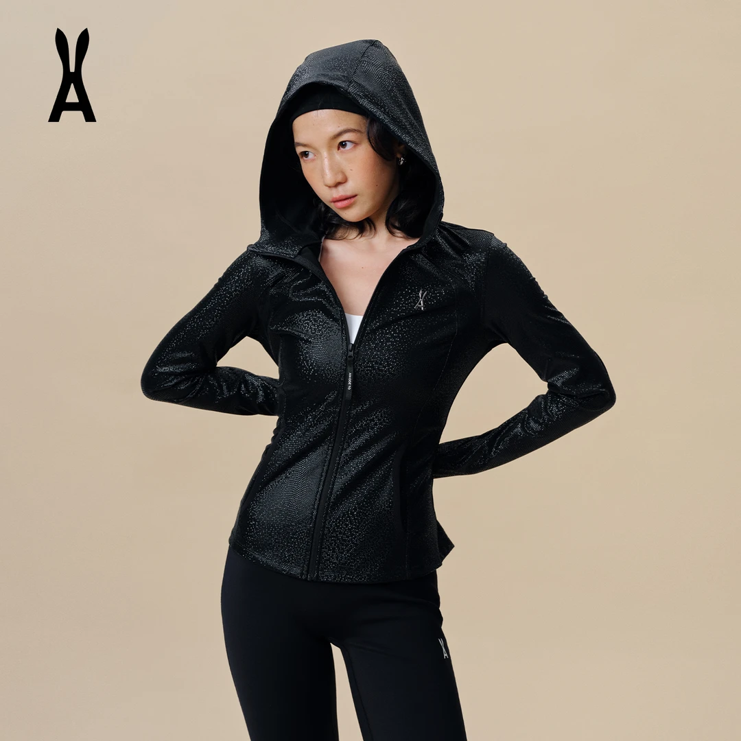 anodeto亮闪闪银狐绒修身外套【单件连帽】后背弧线风琴｜视觉显腰身