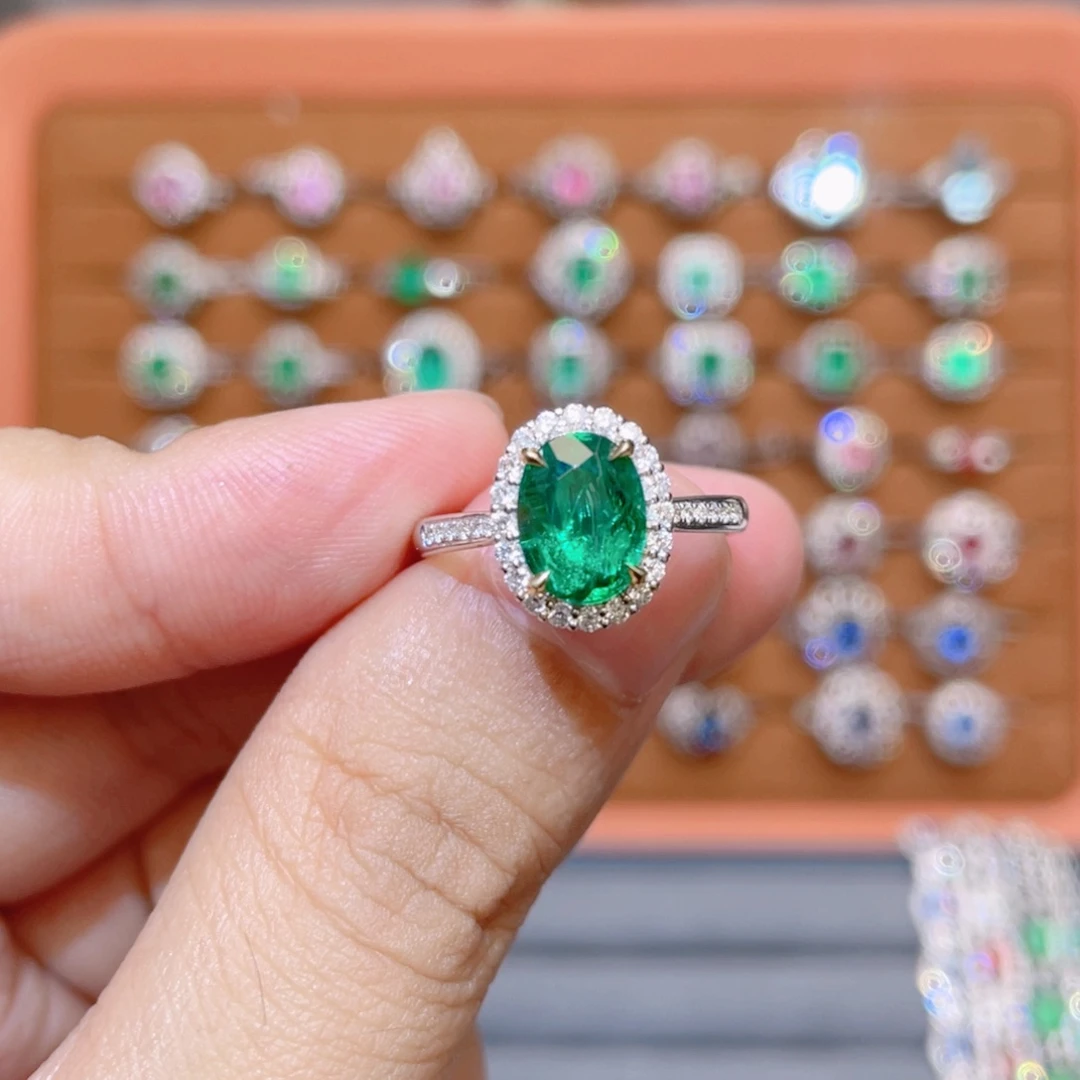 18K金镶嵌戒指祖母绿1.18ct 沃顿