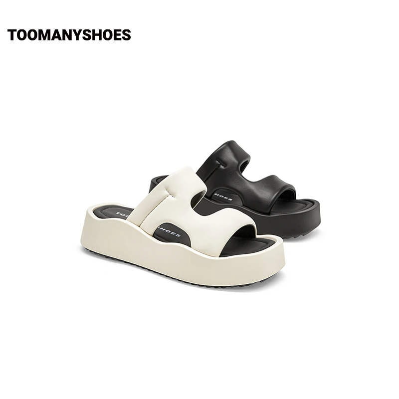 Toomanyshoes拖鞋夏季新款私人岛屿一字拖厚底增高凉拖女外穿