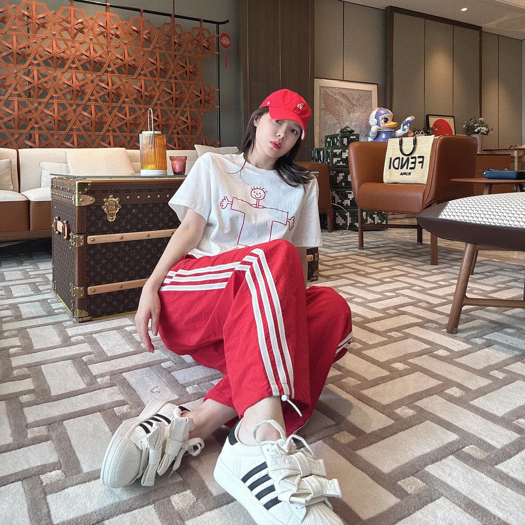 BETTER JOELAY-【奶莓软糖】时尚直筒裤子宽松百搭休闲风WL9979