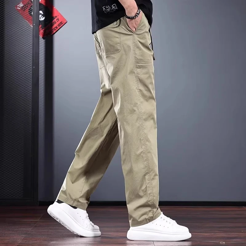 ZaSaFran~潮流薄款宽松直筒休闲裤男轻熟风宽松显瘦简约透气长裤