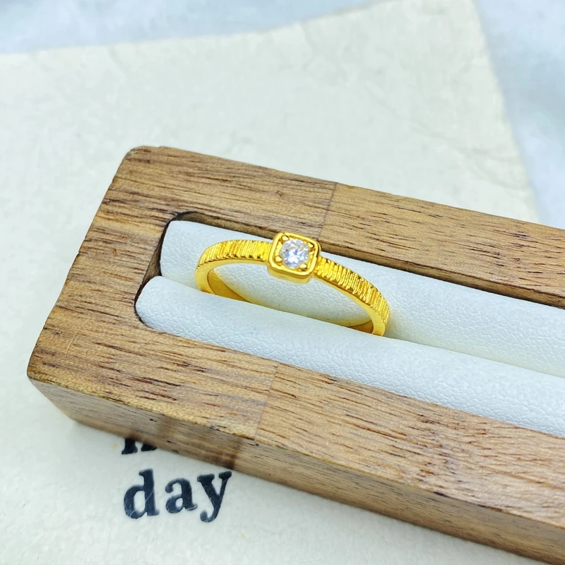 戒指 戒指 K0246黄色方块拉丝闭口戒指多样性发货47357