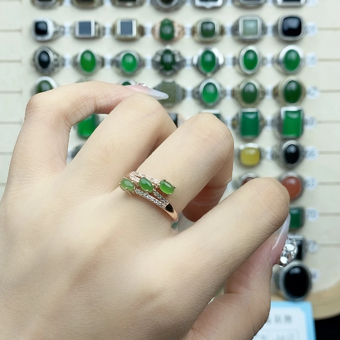 银S925镶嵌戒指和田玉ㄣ****し