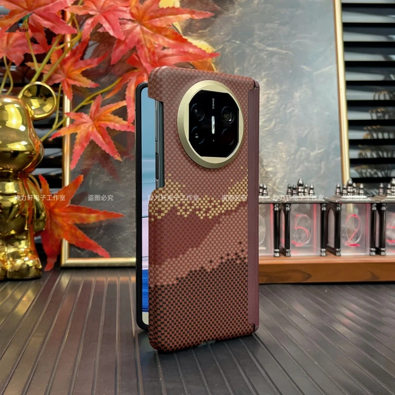 华为MateX5碳纤维纹双中轴手机壳X6超薄磁吸轻奢折叠屏防摔保护套