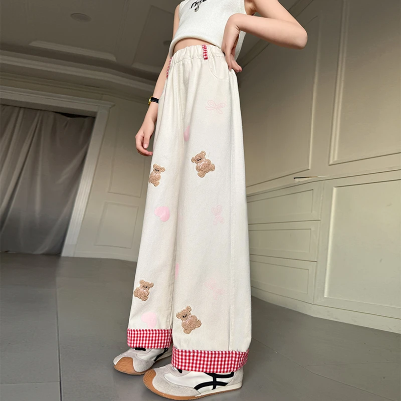 九分裤子防蚊牛仔裤夏季薄款阔腿直筒裤儿童夏装2025新款大女童装