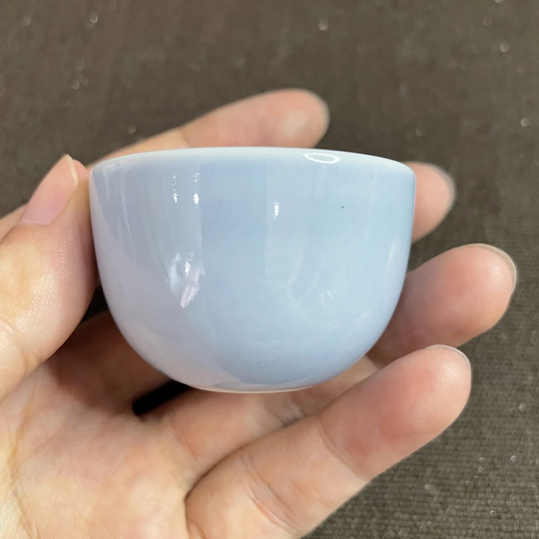 原矿仿古颜色釉卧足小杯