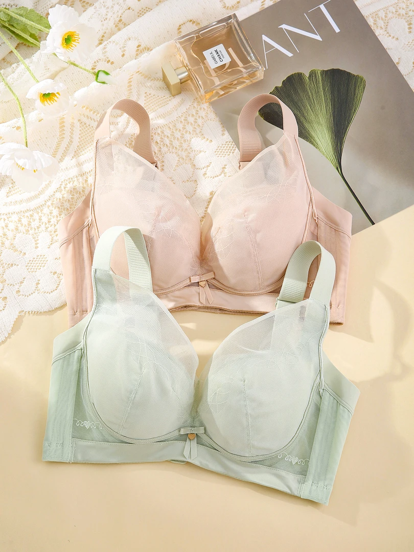 美容院光面内衣女收副乳调整型文胸聚拢防下垂大胸显小胸罩超薄款