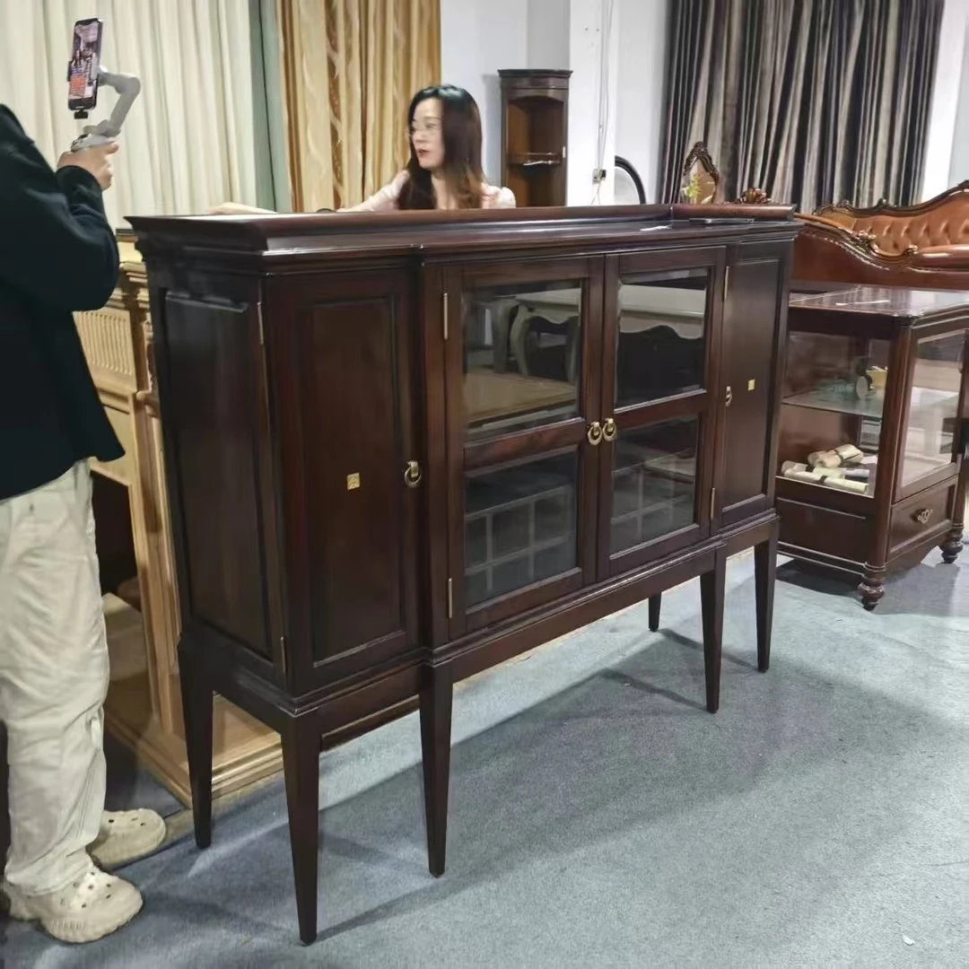 奥克维尔美式纯实木餐边柜酒柜储物柜-FY2002新款(162*46*131)