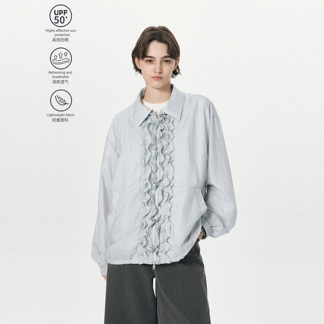 sameuoo散养文化「月食」木耳边轻薄防晒衣女初夏穿搭防晒服外套