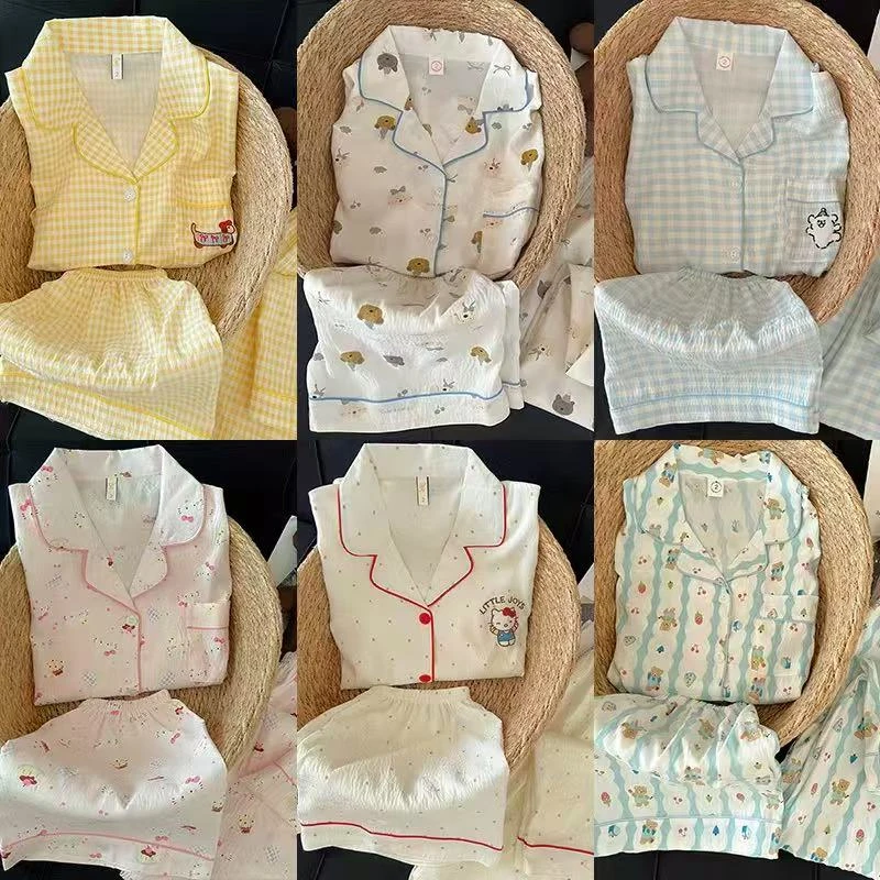 【三件套樱桃小熊】云朵绵夏季短袖可爱卡通睡衣少女家居服套装睡衣