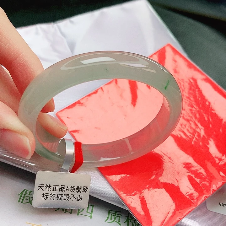 翡翠未镶嵌手镯缅甸天然a货翡翠手镯54贵115号
