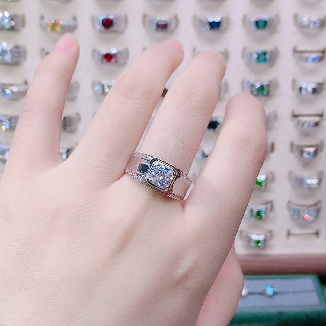 925银双排微镶1克拉25号顶配