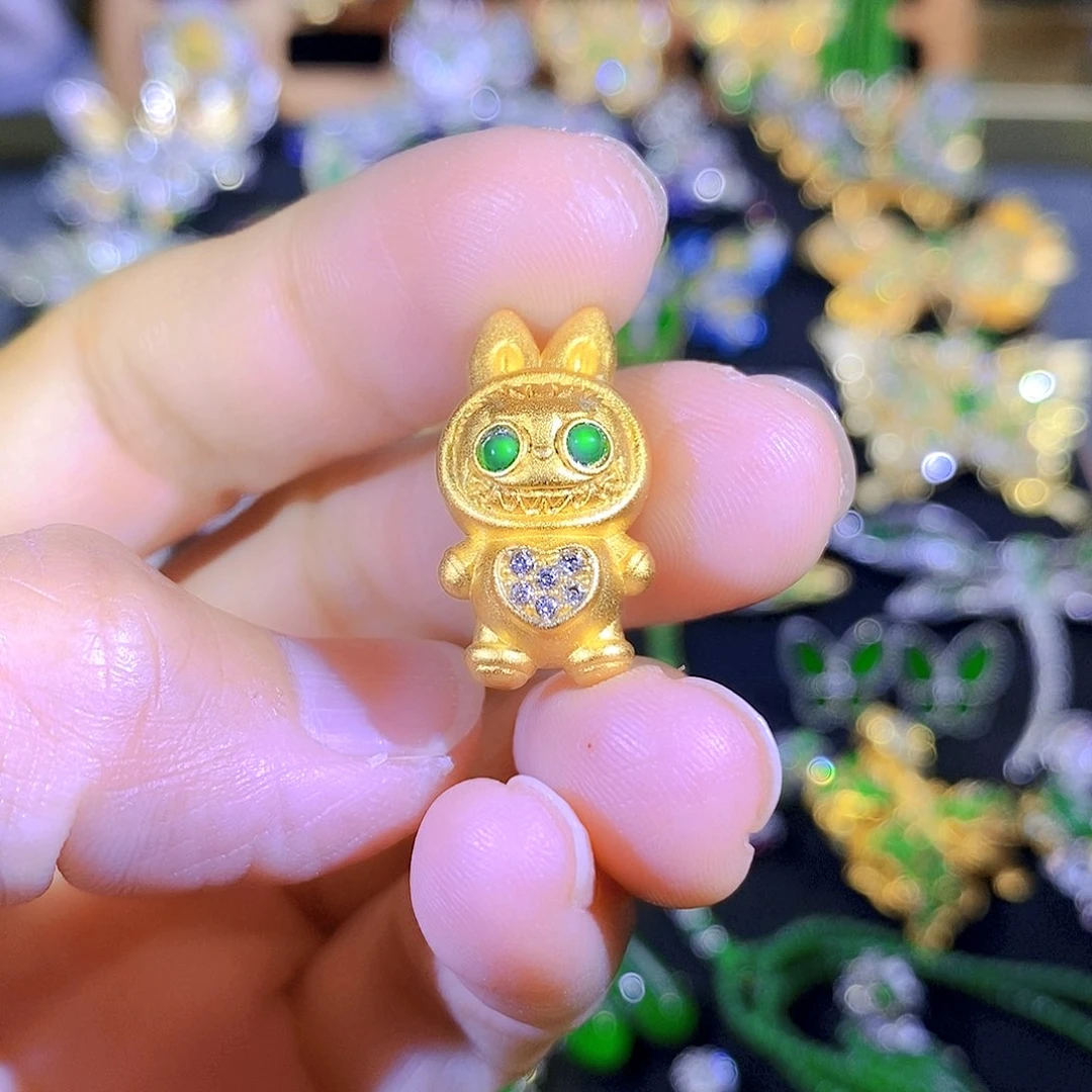 吊坠(不含链)银S925镶嵌翡翠