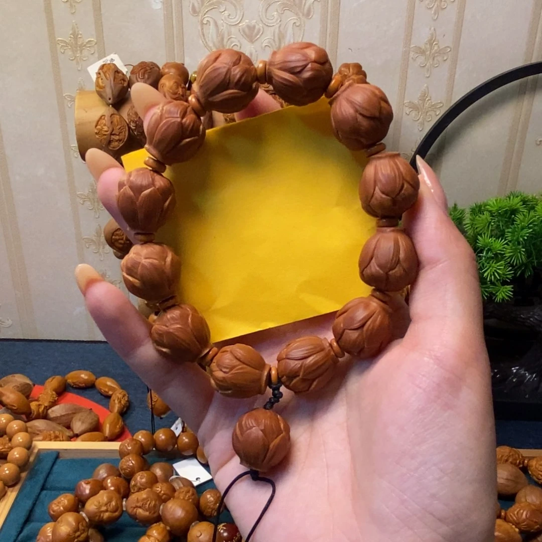 橄榄核手串/手链手工莲花