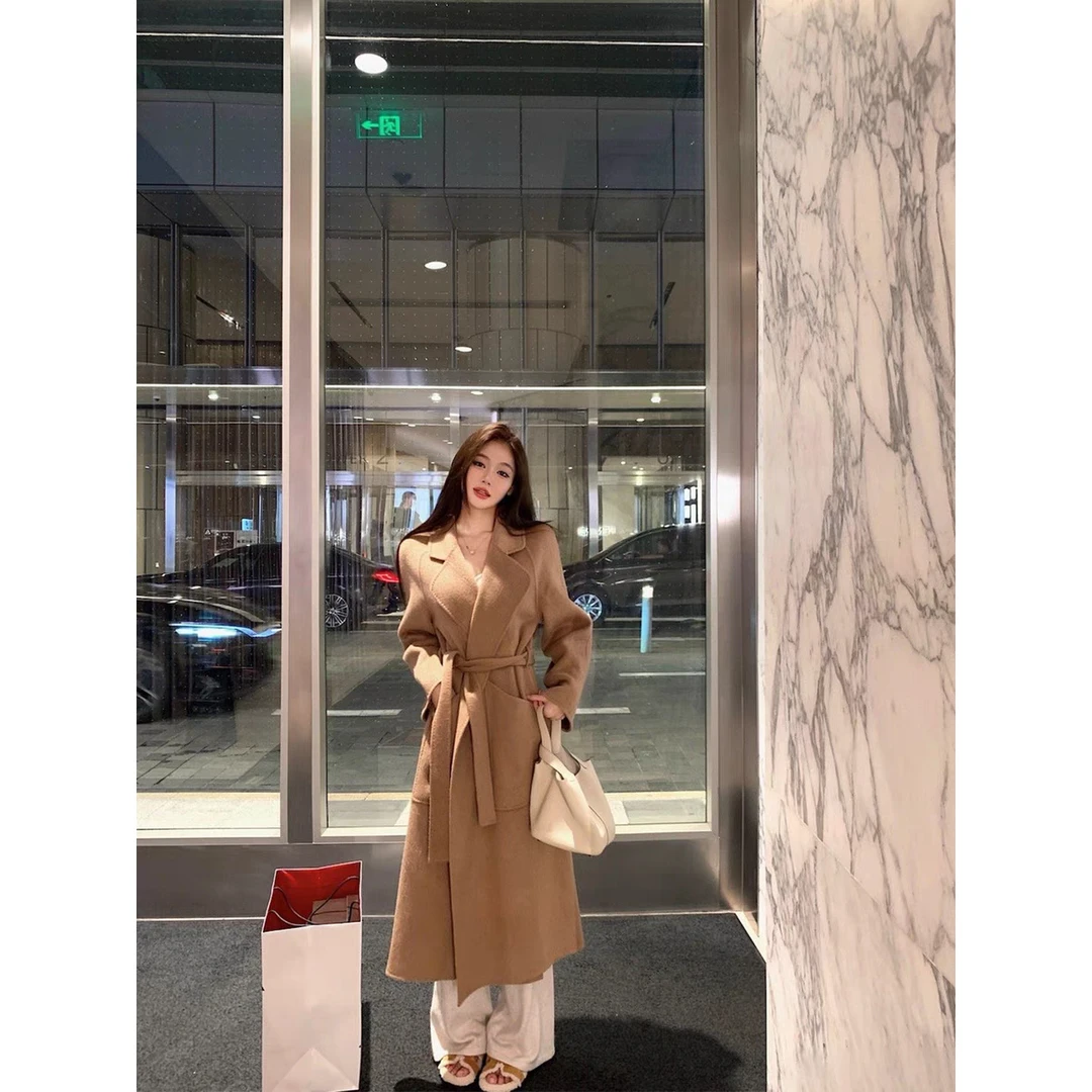 【046单件-YR】宽松高端时尚百搭女士翻领大衣