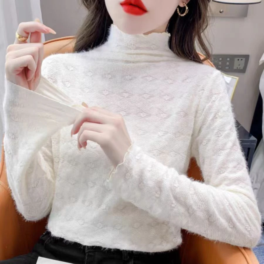 冬装新款加绒加厚打底针织打底外穿825款