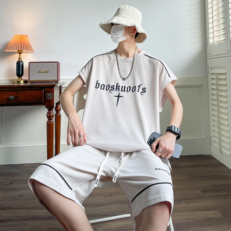 潮流夏季新款男士韩版薄款休闲运动时尚搭配40-45岁打扮洋气男装