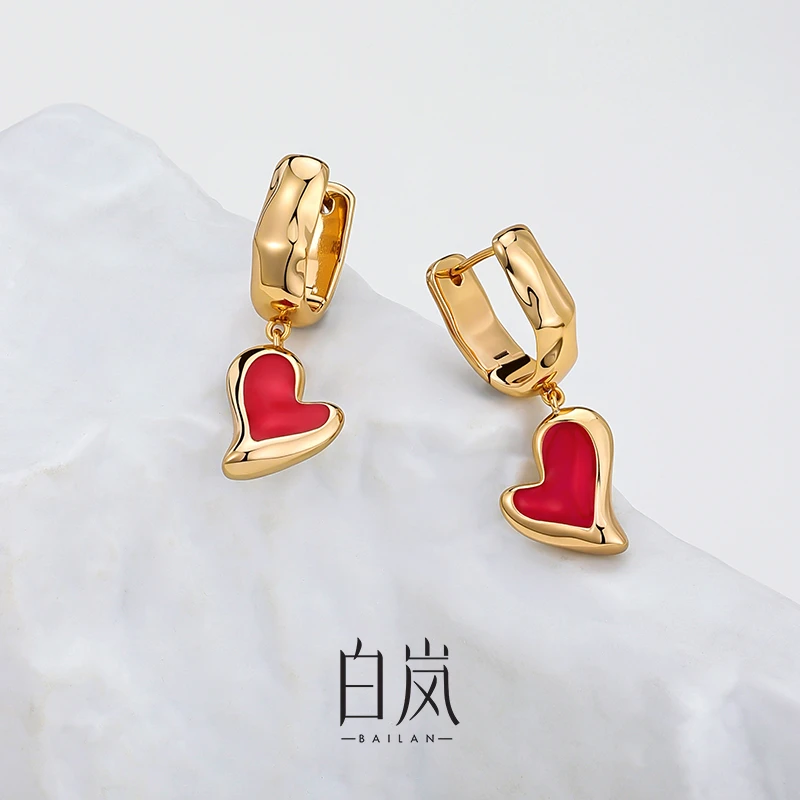 925银耳饰 白岚爱心耳环925银女【节日限定】轻奢小众情人节ED3328