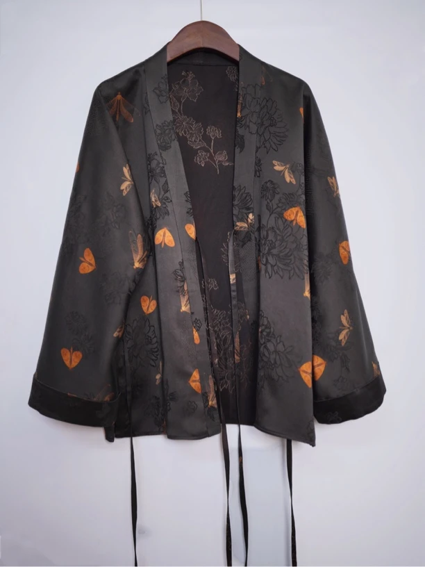 香云纱外套斜襟提花对襟中国风上衣道袍茶服春夏新中式复古开衫