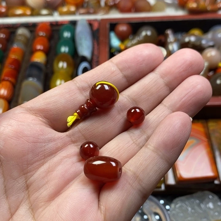 未镶嵌玛瑙/玉髓珠宝半成品桶珠加三通12mm