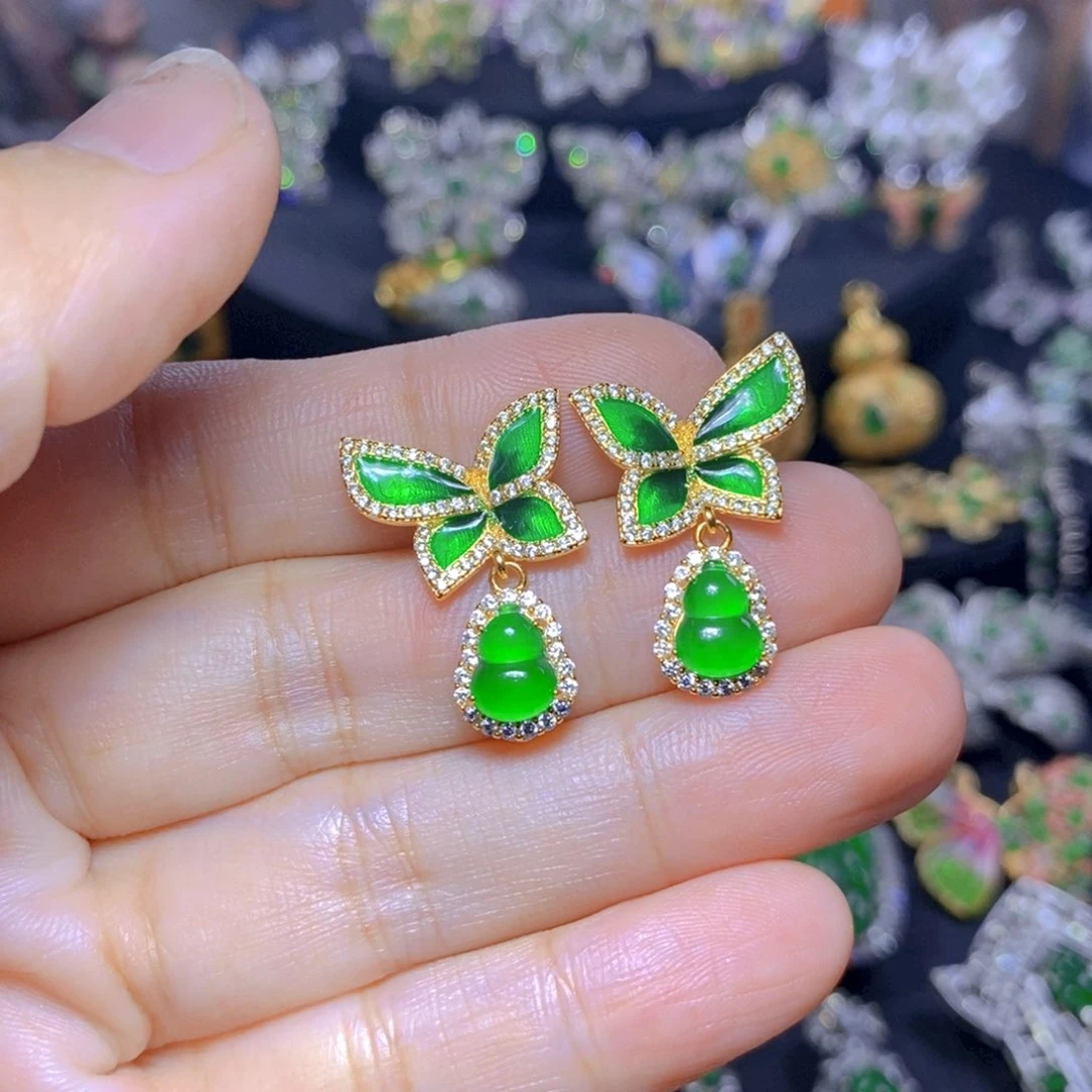 翡翠银S925镶嵌套链天然资源