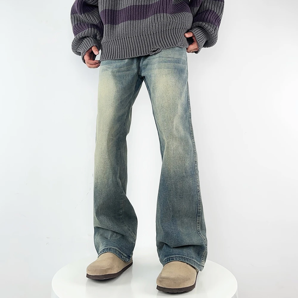 「双11好物」美式潮牌微辣高街弹力胖男生裤子百搭宽松潮流牛仔裤男