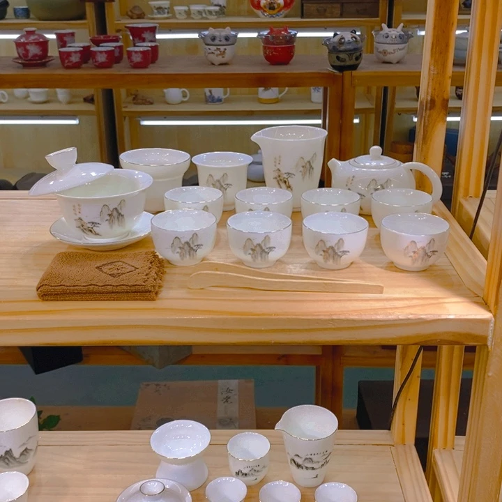 【不止】羊脂玉瓷茶具套装