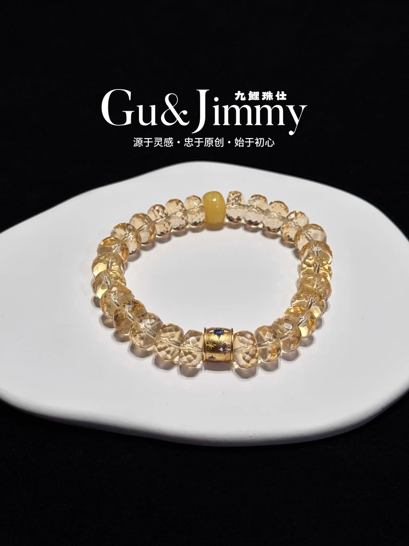 【黄金时代】招财天然黄水晶手串