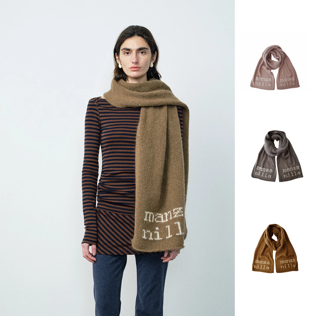 MANZANILLA设计师品牌马海毛字母围巾百搭女 DSC买手店 DY5M32065