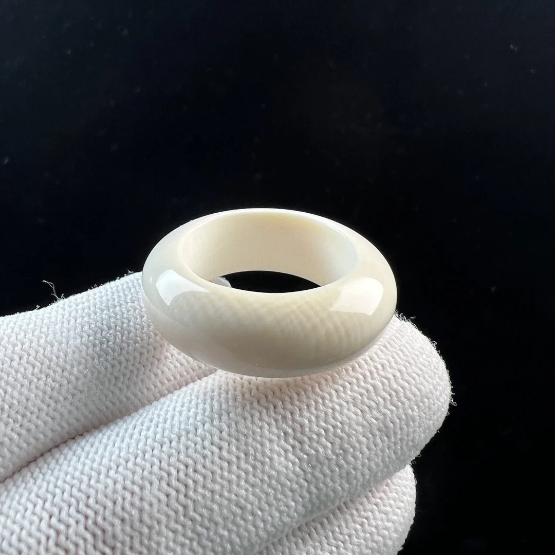 S2254天然猛犸牙跑环 戒圈19.5mm支持鉴定 假一罚四