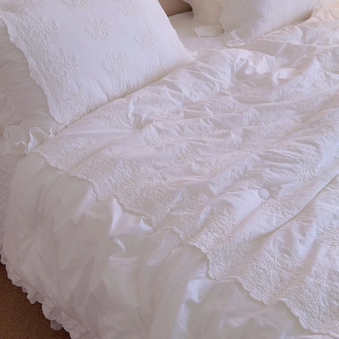 棉白色卡尔斯夏被四件套夏被200×230床盖240×260