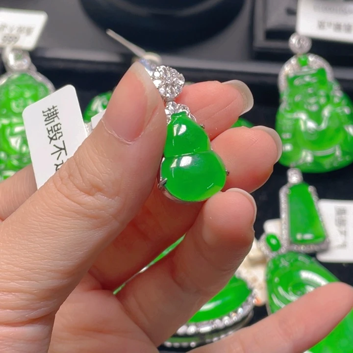 翡翠银S925镶嵌吊坠(不含链)