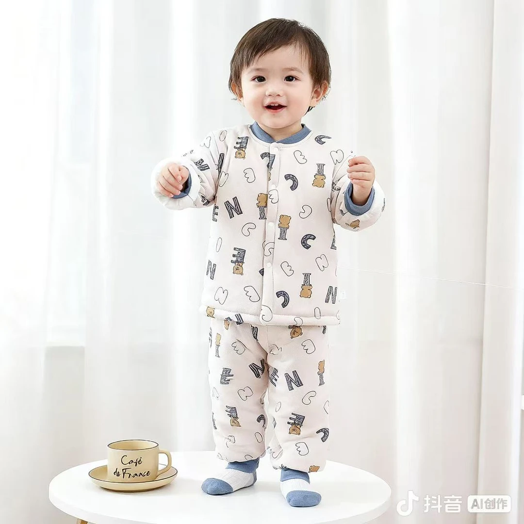 180克夹棉宝宝棉服冬款加厚时尚洋气纯棉女宝棉服男宝棉服套装