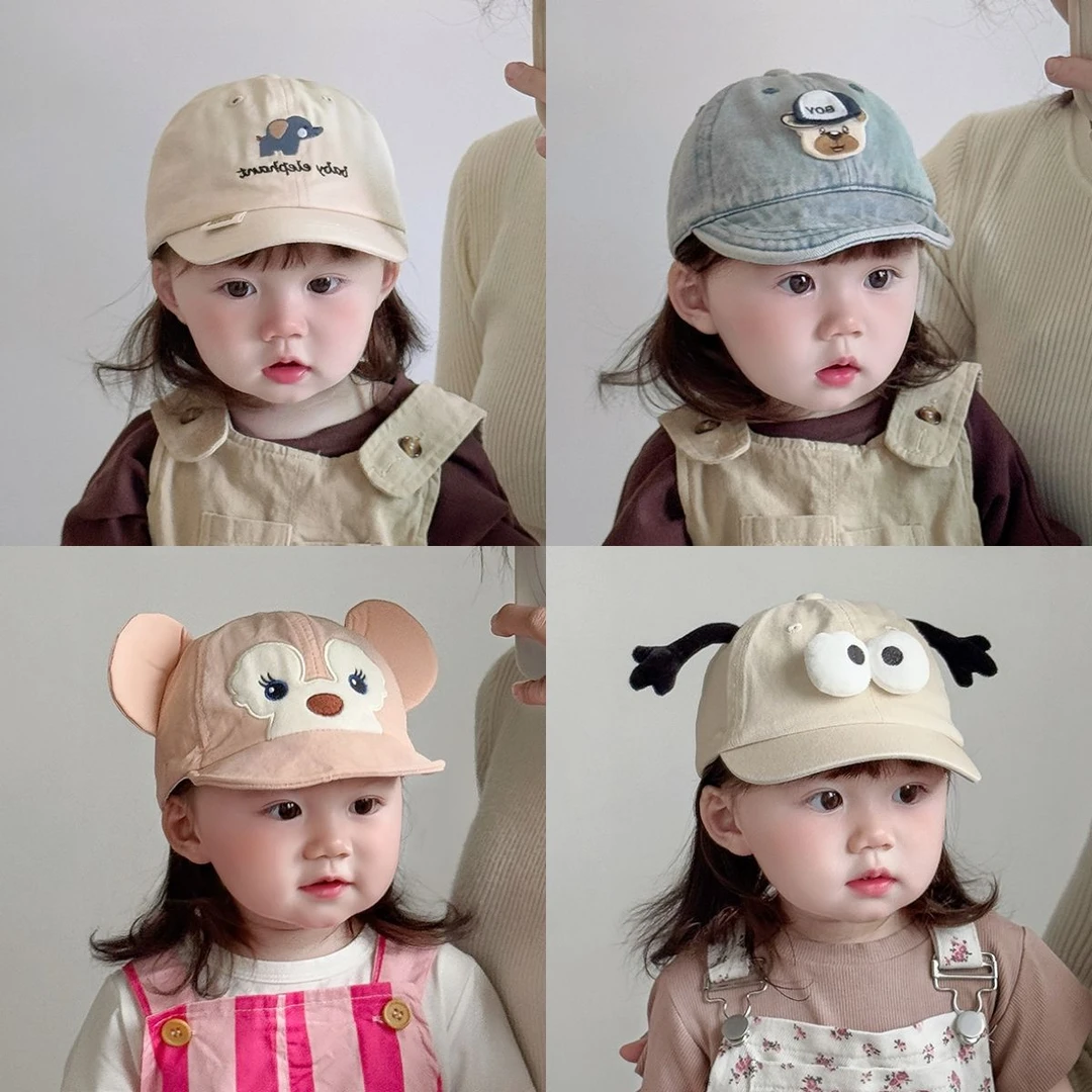 宝宝帽子春夏薄款速干透气软檐鸭舌帽婴幼儿可爱超萌出游遮阳帽韩