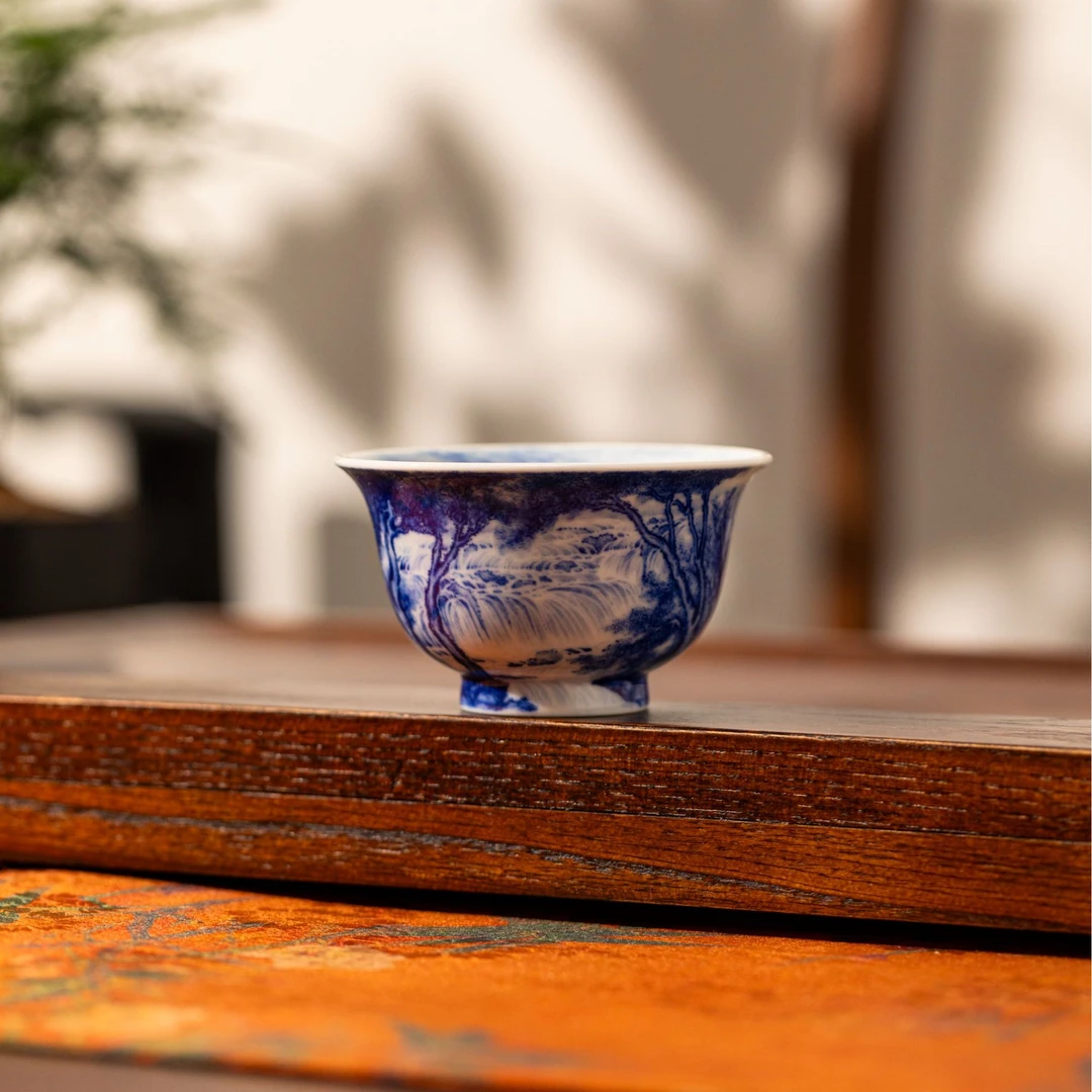 砚菲轩 窑主亲工瀑布压手杯