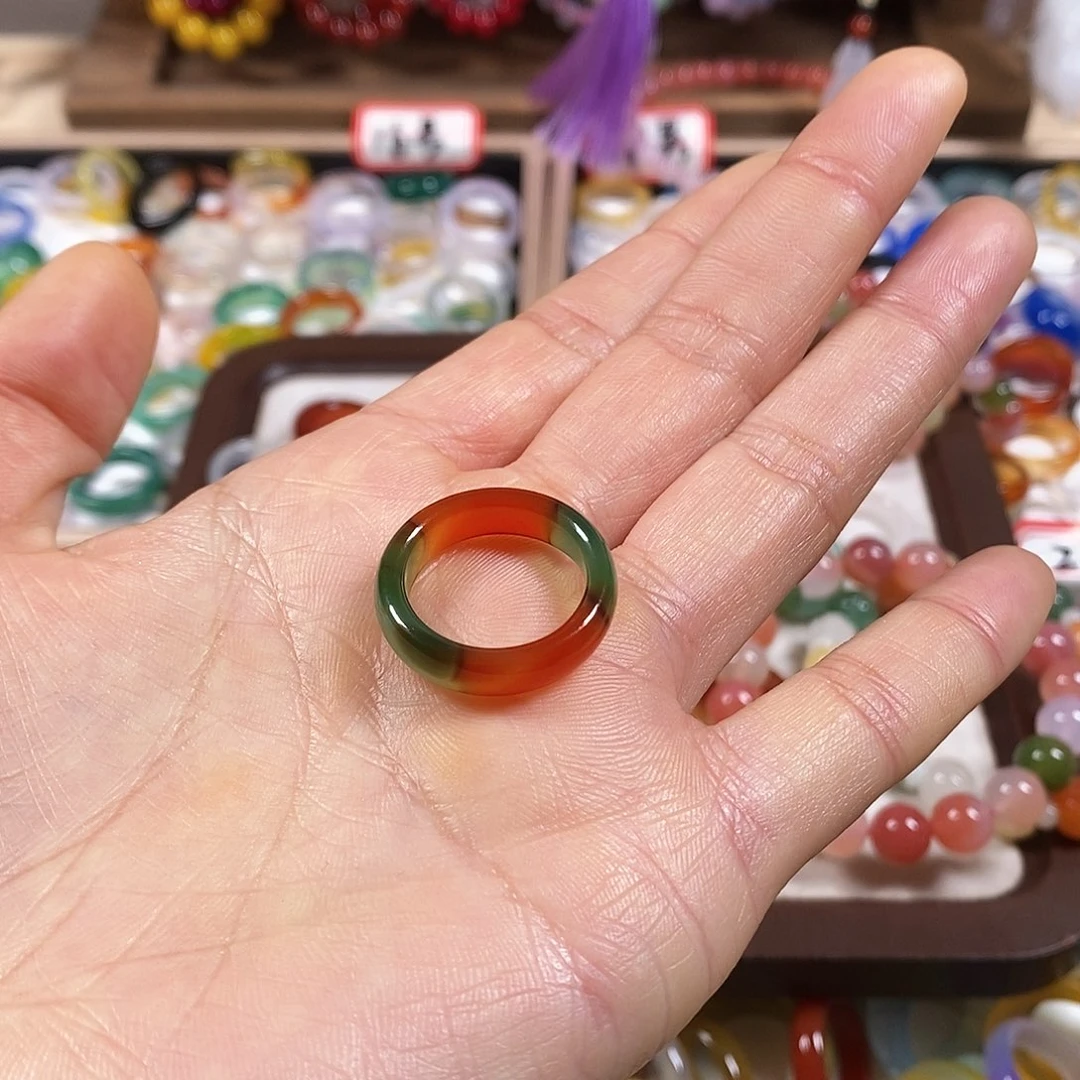 玛瑙/玉髓戒指未镶嵌飕***⑦