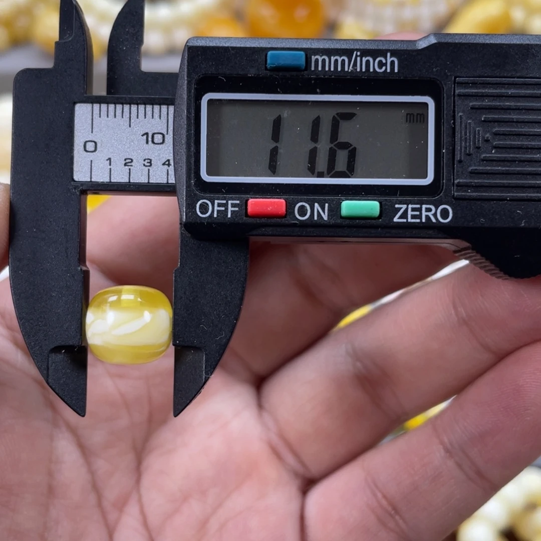 蜜蜡未镶嵌裸石蜜蜡金白老型珠吧