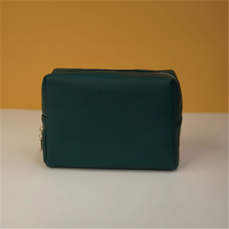 ly708 海蓝**经典大容量绿色化妆包 便携简约收纳包 女士手拿包