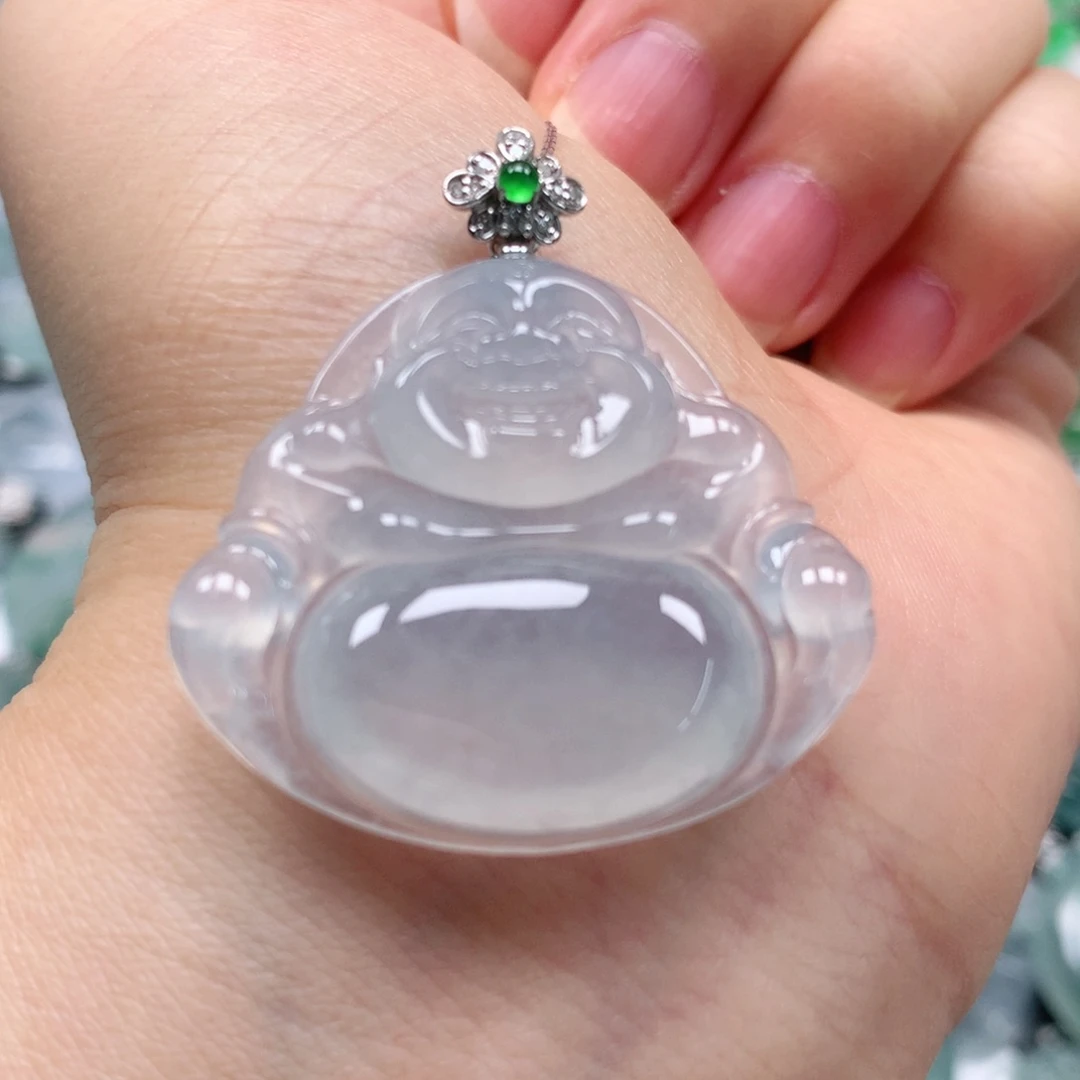 翡翠18K金镶嵌颈饰天然翡翠