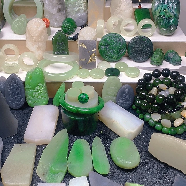 和田玉未镶嵌珠宝半成品晚*