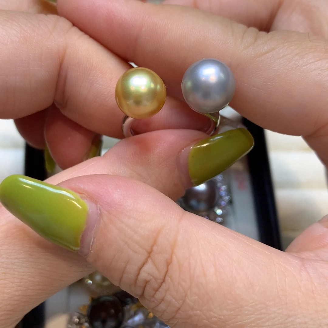 海水珍珠戒指银S925镶嵌