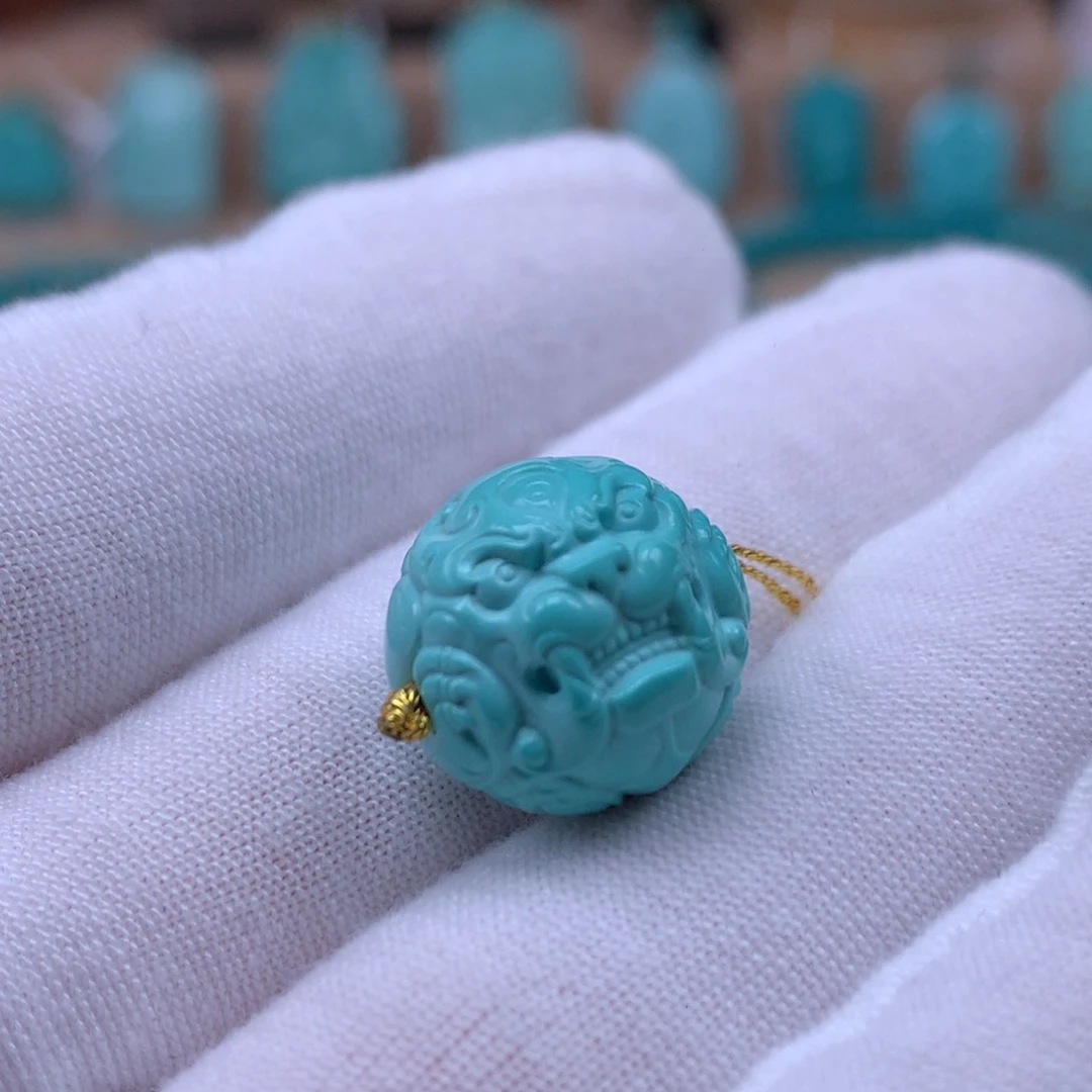 绿松石精品配饰直径14.8mm未镶嵌