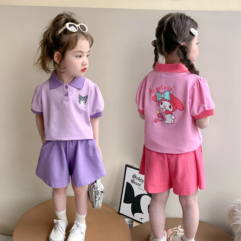 女童库洛米polo短袖套装洋气儿童夏季新款女宝宝休闲两件套小女孩