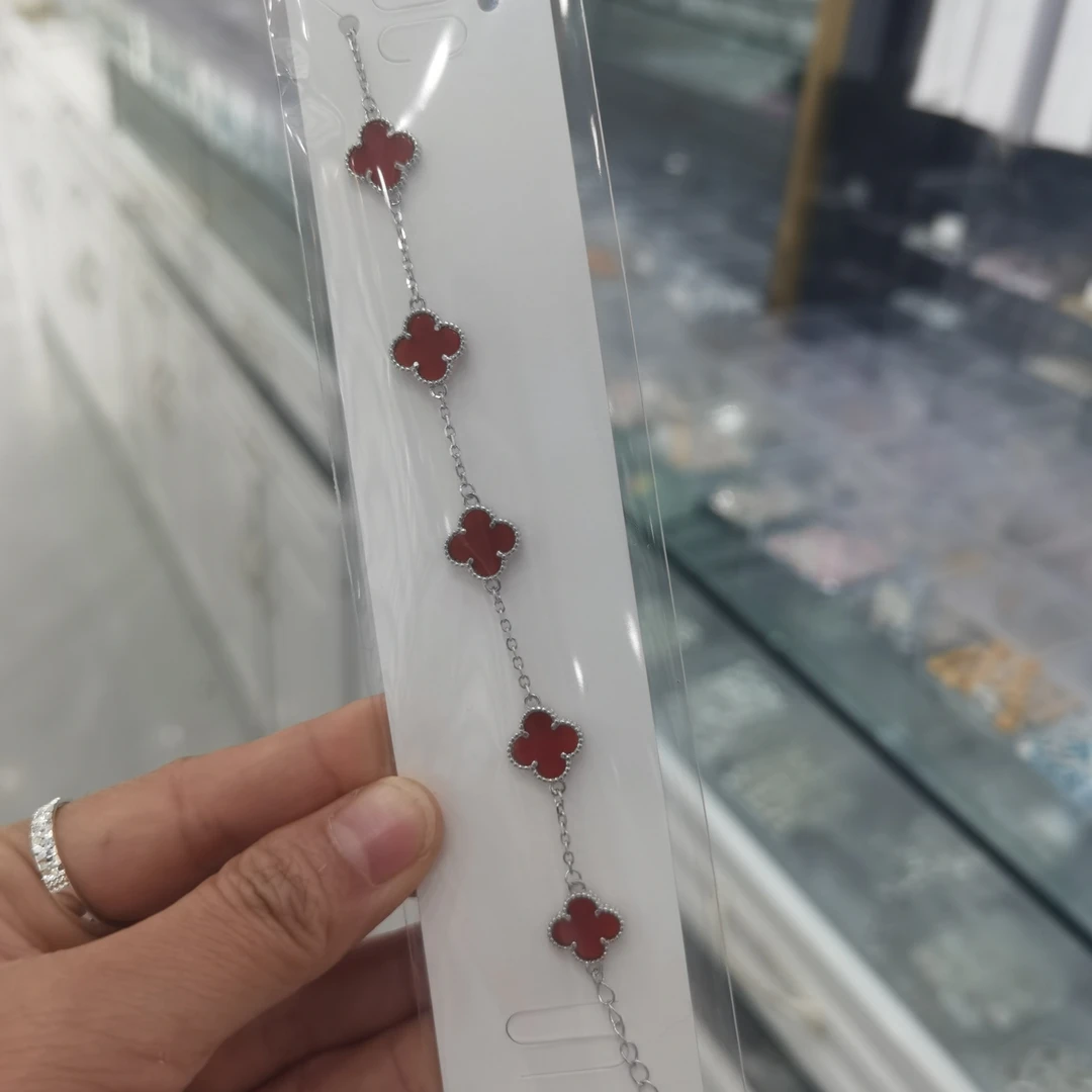 925银手链 纯银四叶草手链