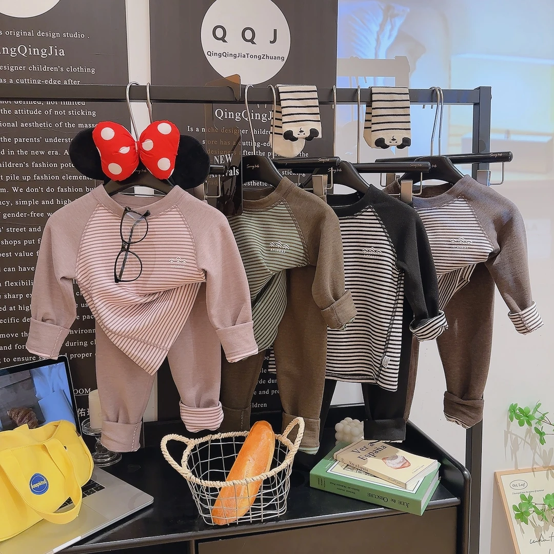 【羊毛蚕丝】校服打底神器7A级抗菌保暖套装儿童秋冬无骨家居服