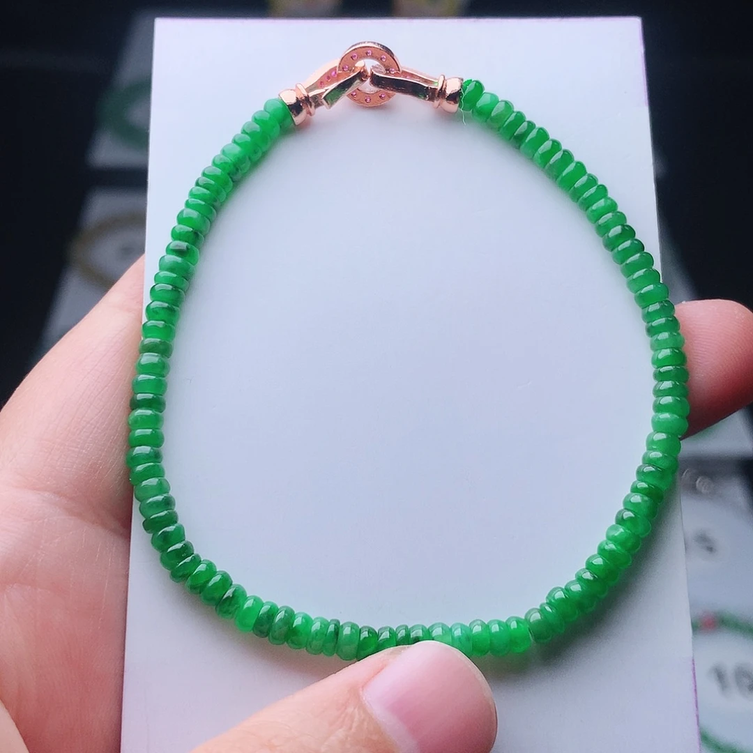 牛****翡翠未镶嵌手链翡翠