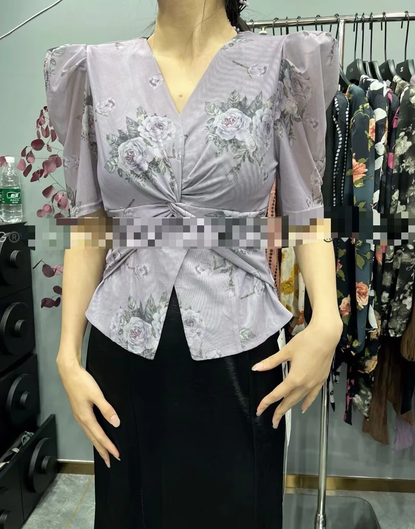 夏季新款设计感小众显瘦纱上衣