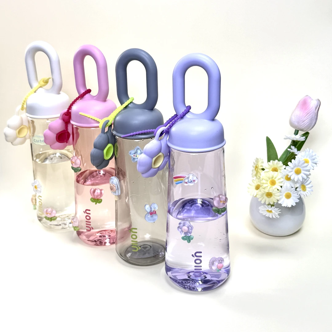 便携太空水杯女生清新水杯个性贴花杯办公室杯子家用随手杯饮料杯