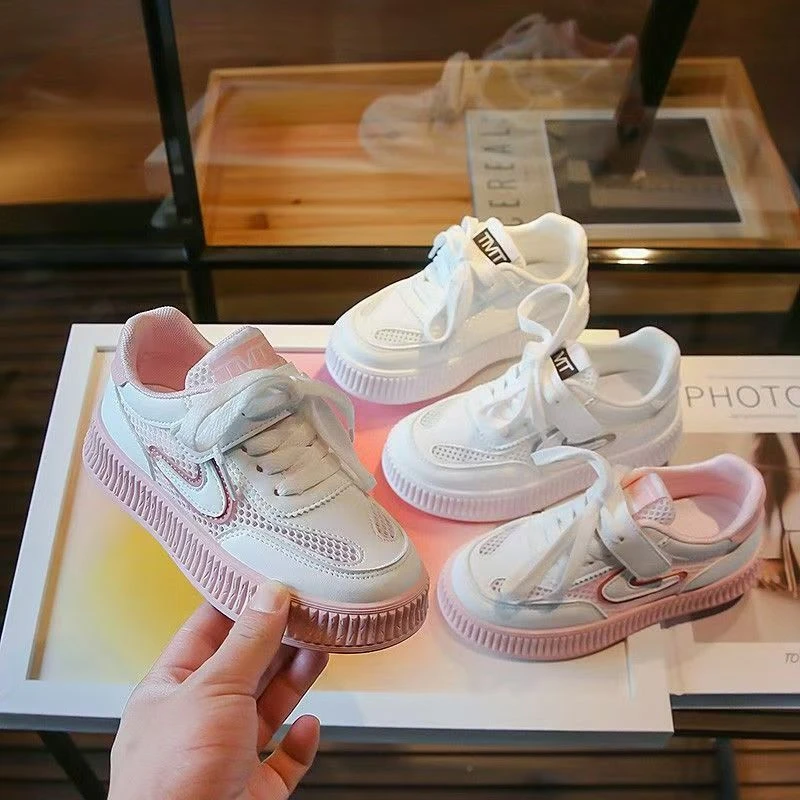 儿童板鞋2025韩版中大童百搭透气夏季男童透气女童时尚小白鞋板鞋