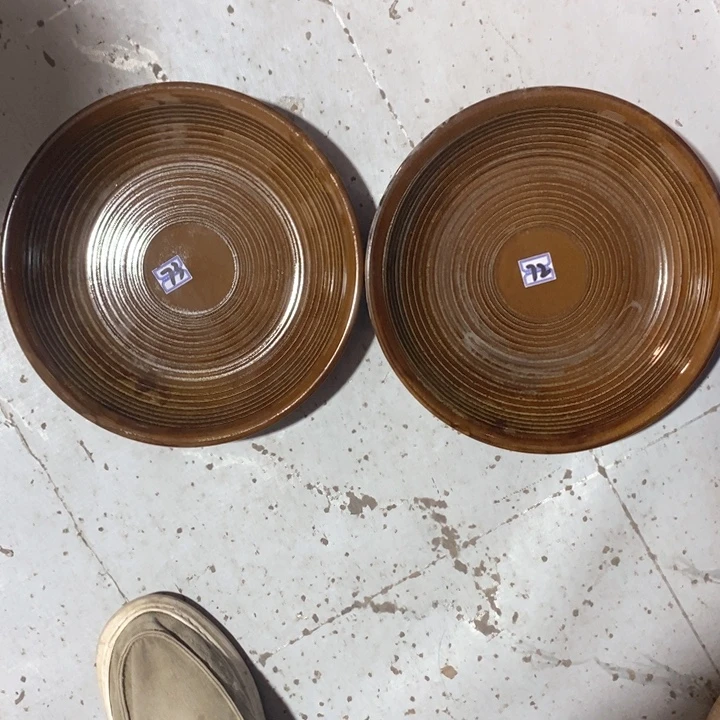 小***满瓷片五厂螺旋纹盘两个